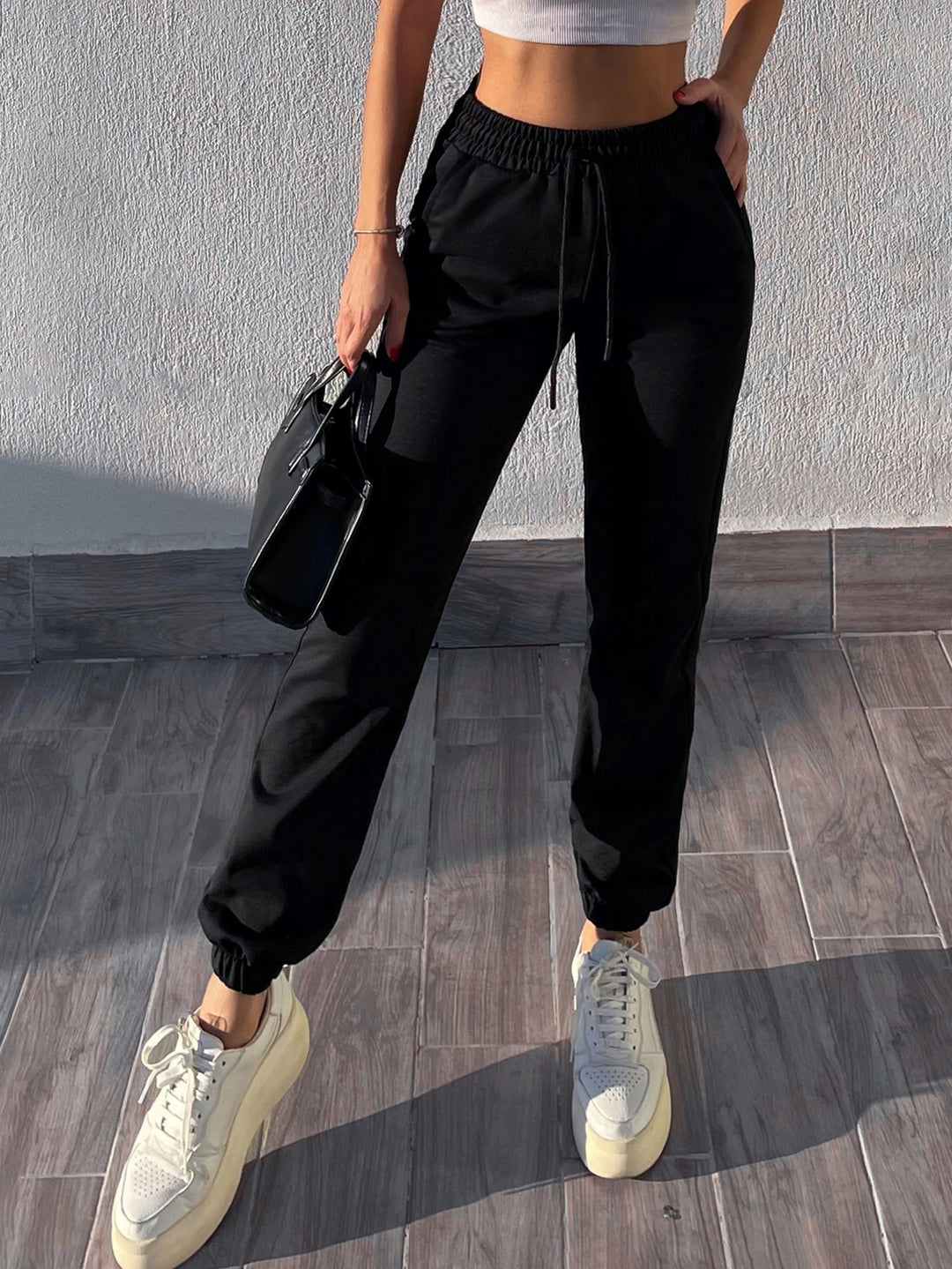 Pantaloni de trening SHEIN, negru