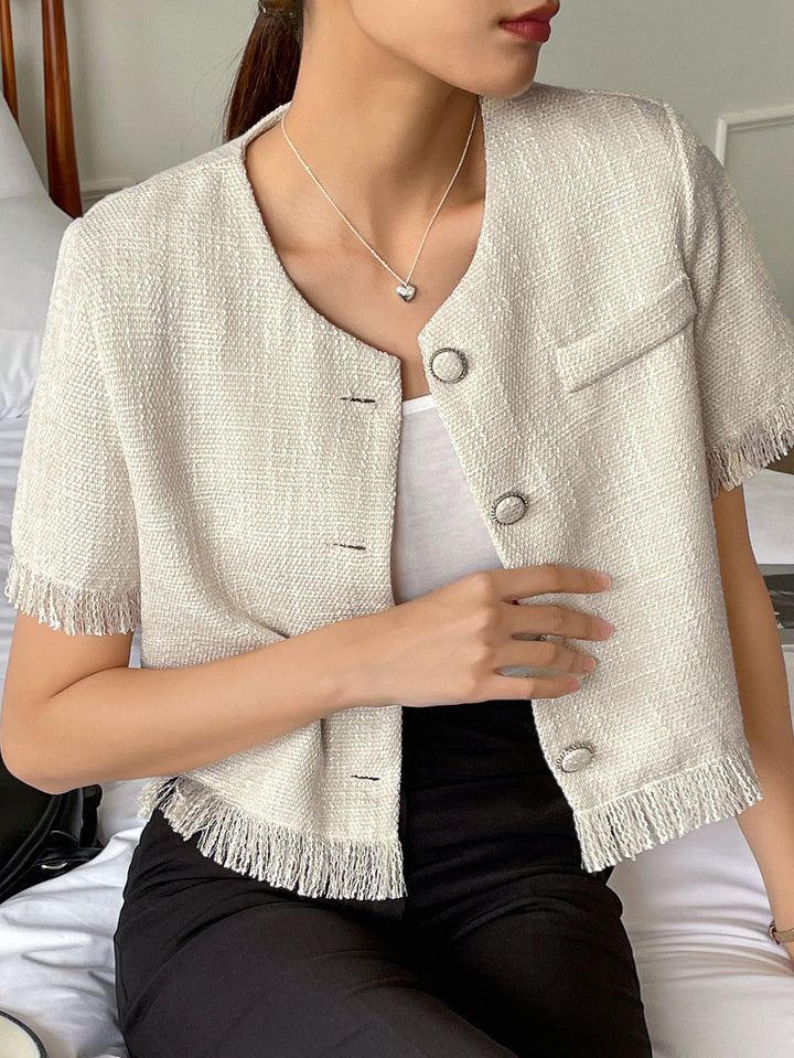Camasa crop SHEIN, bej