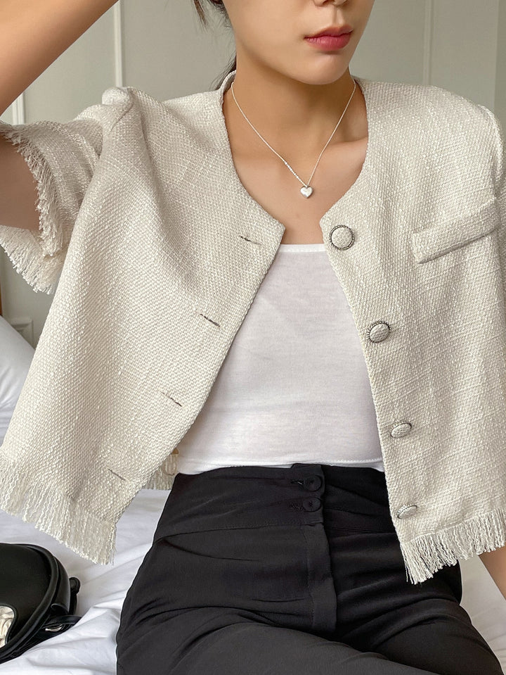 Camasa crop SHEIN, bej