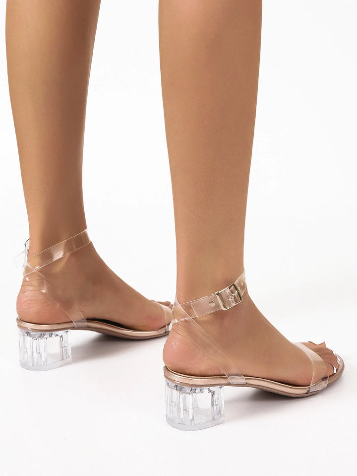 Sandale cu toc SHEIN, transparent