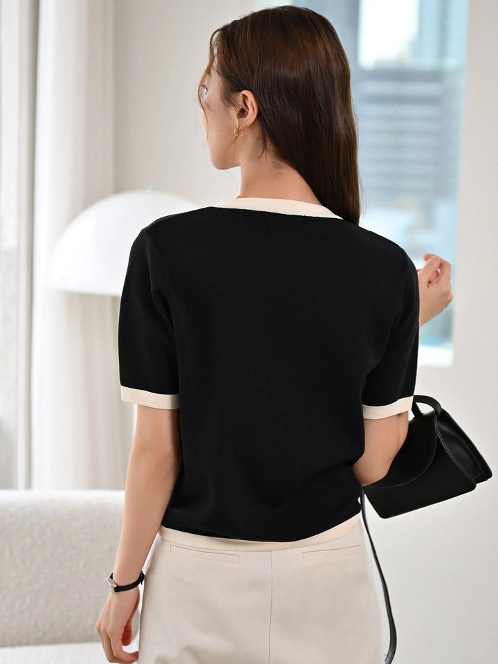 Top tricotat SHEIN, negru