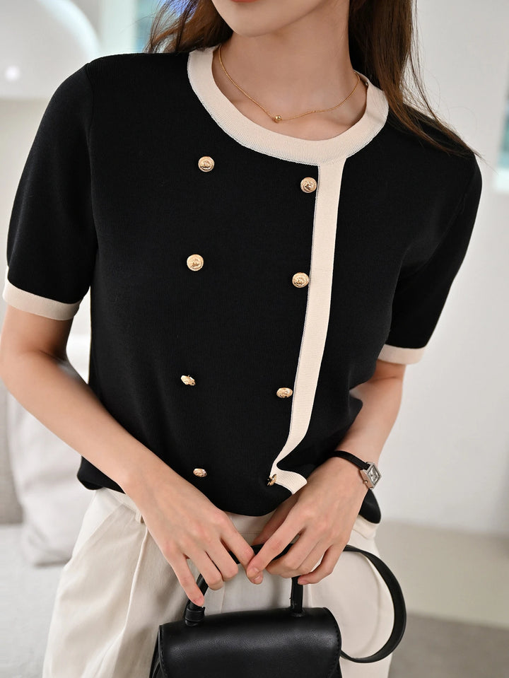 Top tricotat SHEIN, negru
