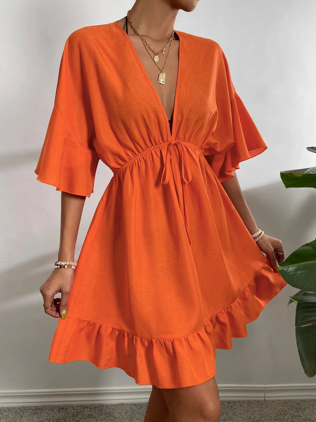 Rochie mini SHEIN, portocaliu