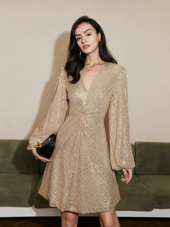 Rochie scurtă SHEIN, auriu