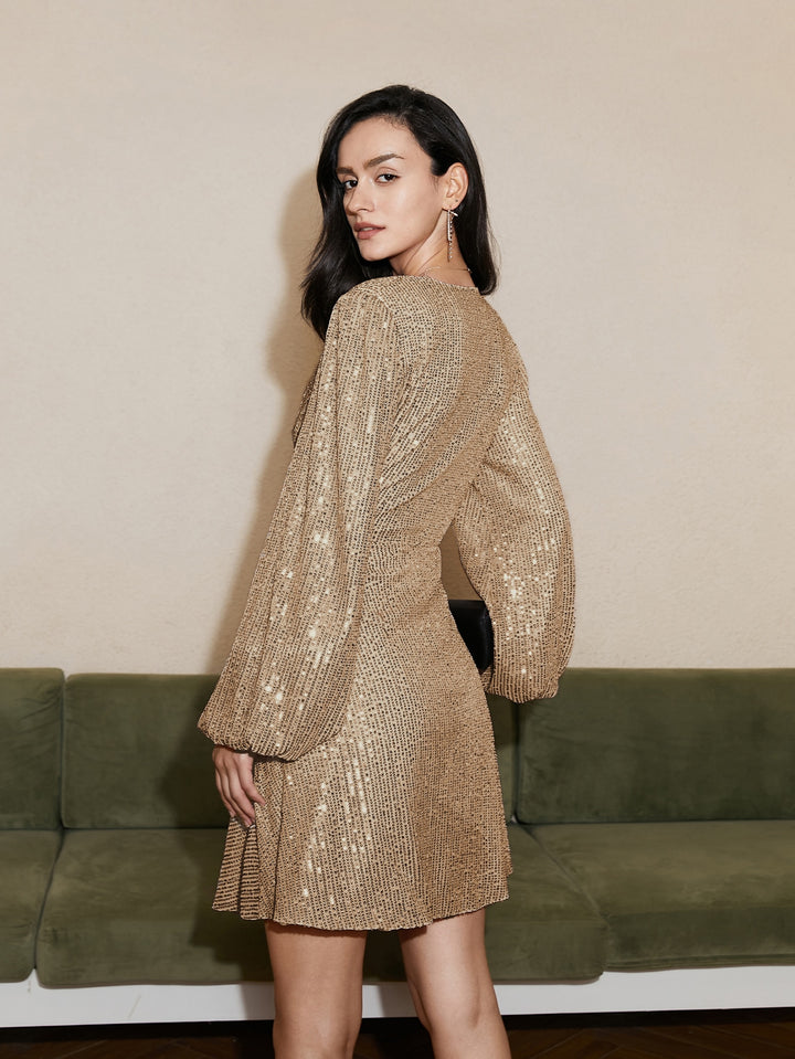 Rochie scurtă SHEIN, auriu