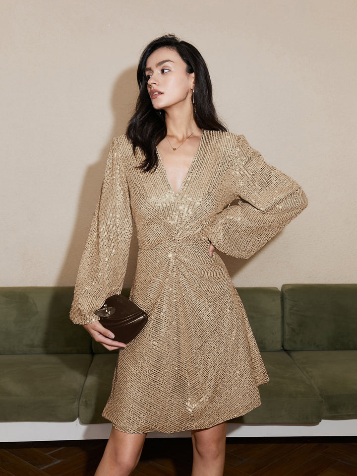 Rochie scurtă SHEIN, auriu
