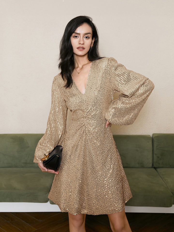 Rochie scurtă SHEIN, auriu