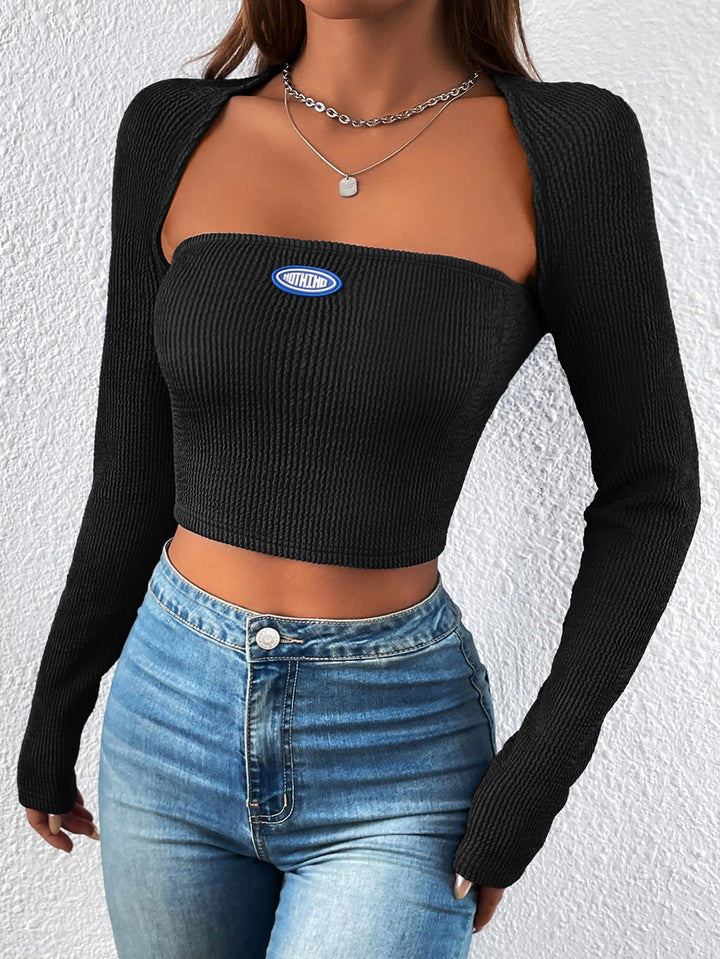 SHEIN top és boleró szett, fekete