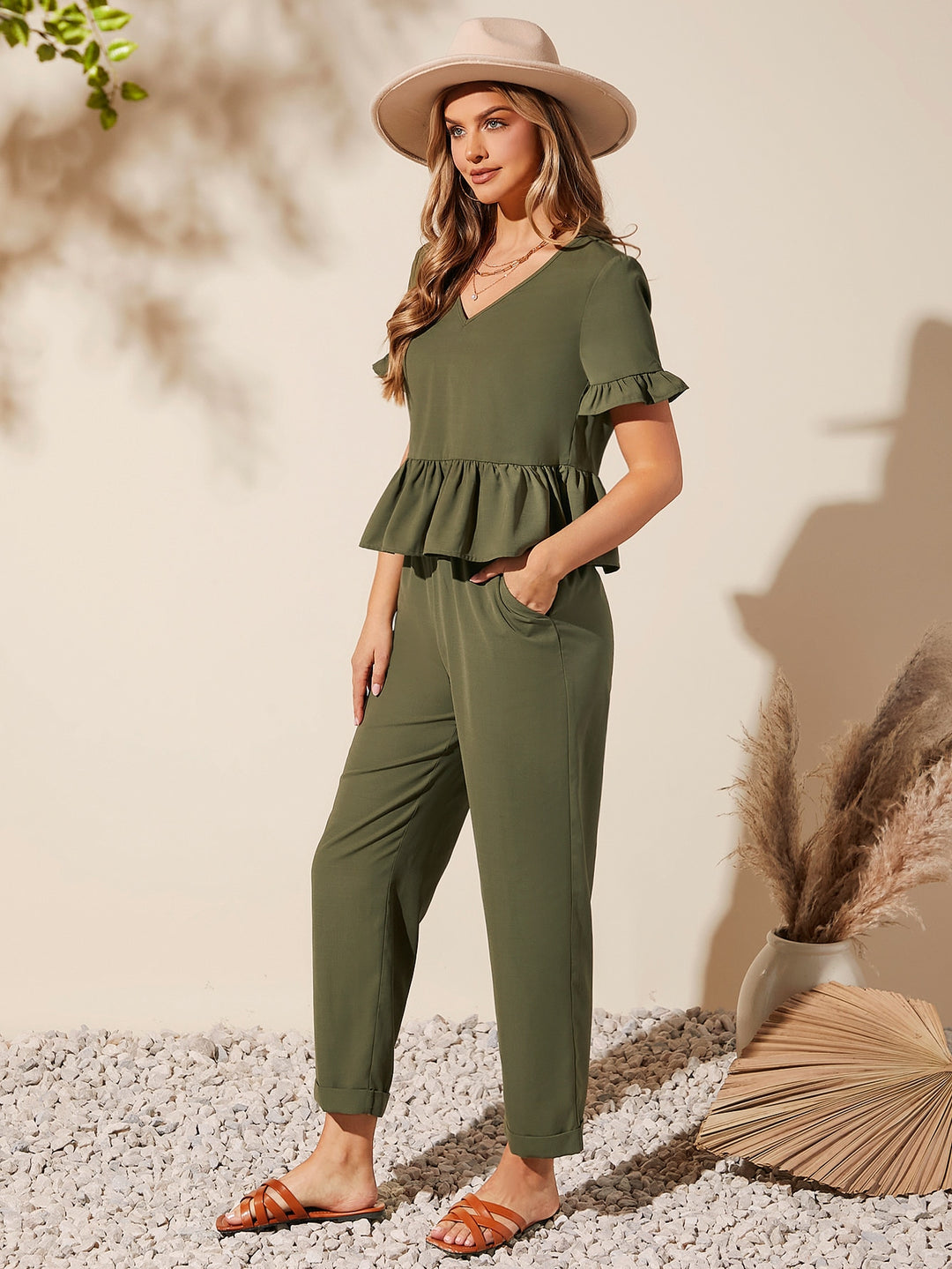 SHEIN overál, khaki