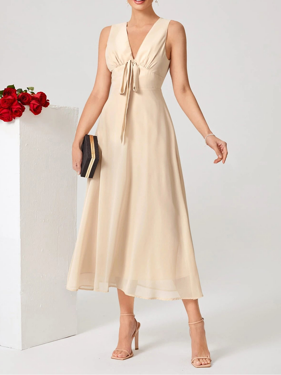 Rochie midi SHEIN, crem