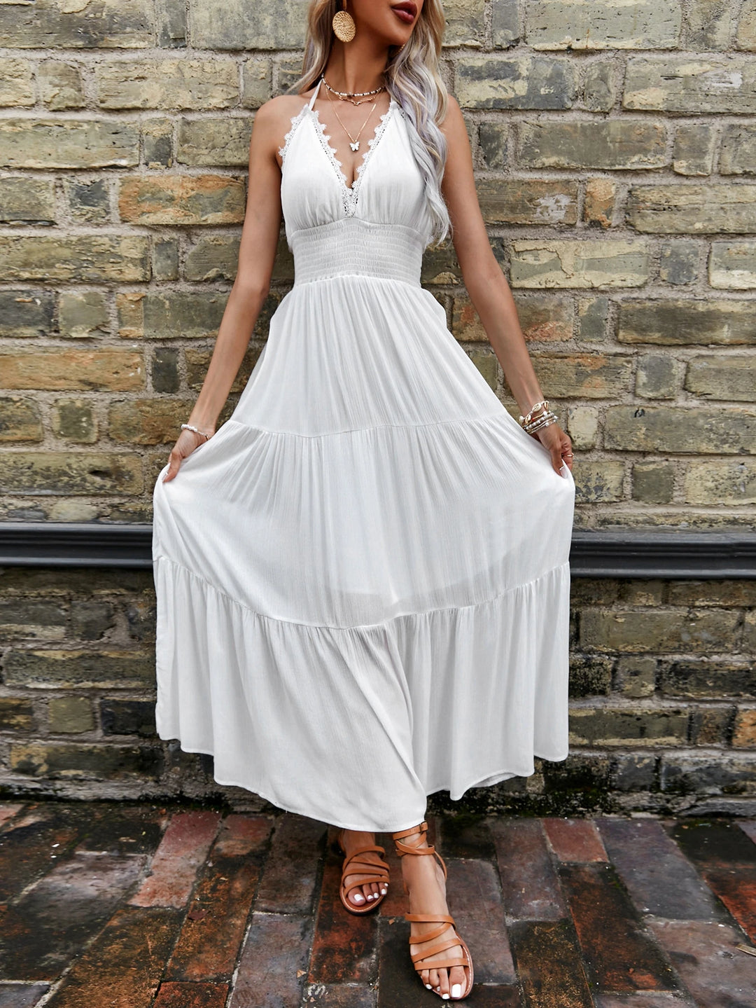 Rochie maxi SHEIN, alb