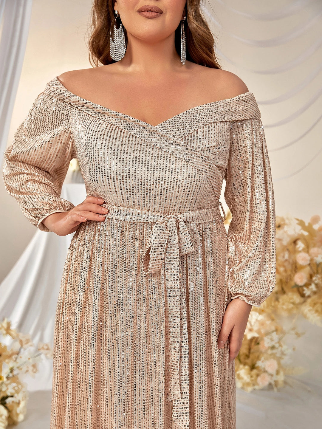 Rochie maxi SHEIN, auriu