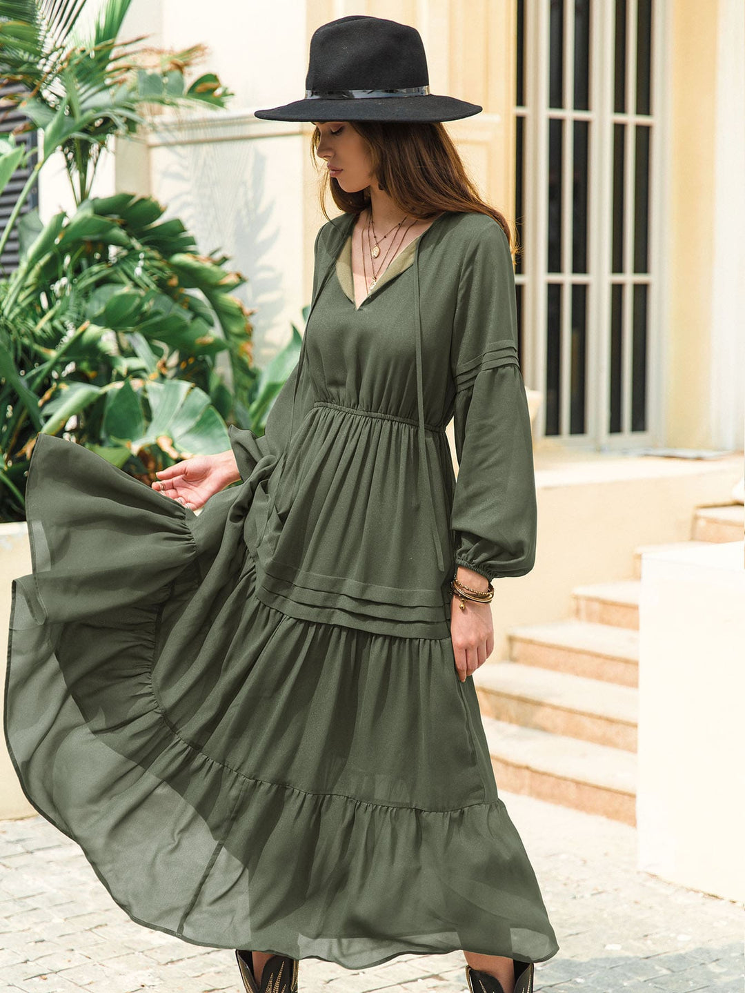 Rochie maxi SHEIN, kaki