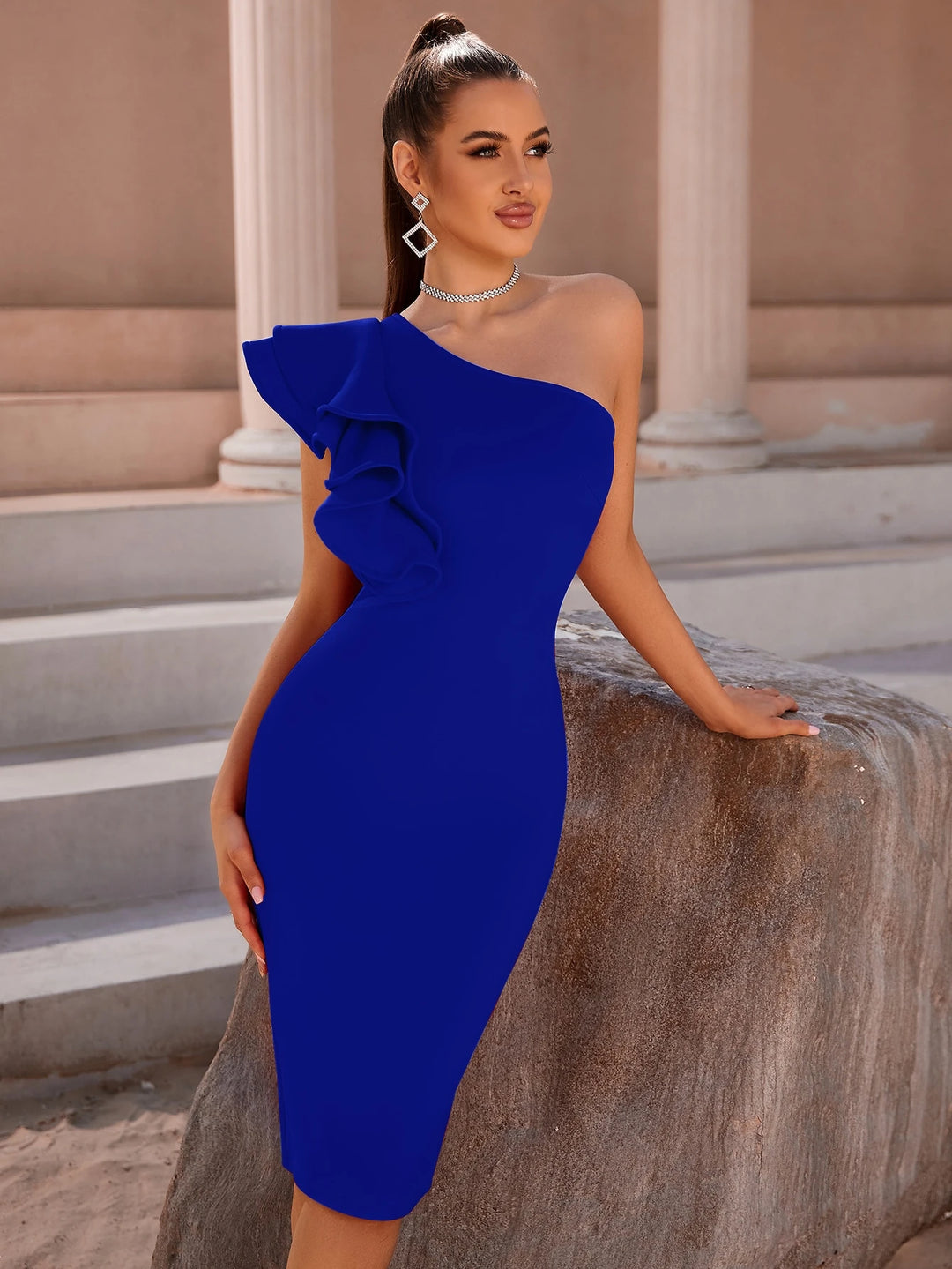 Rochie midi SHEIN, albastru