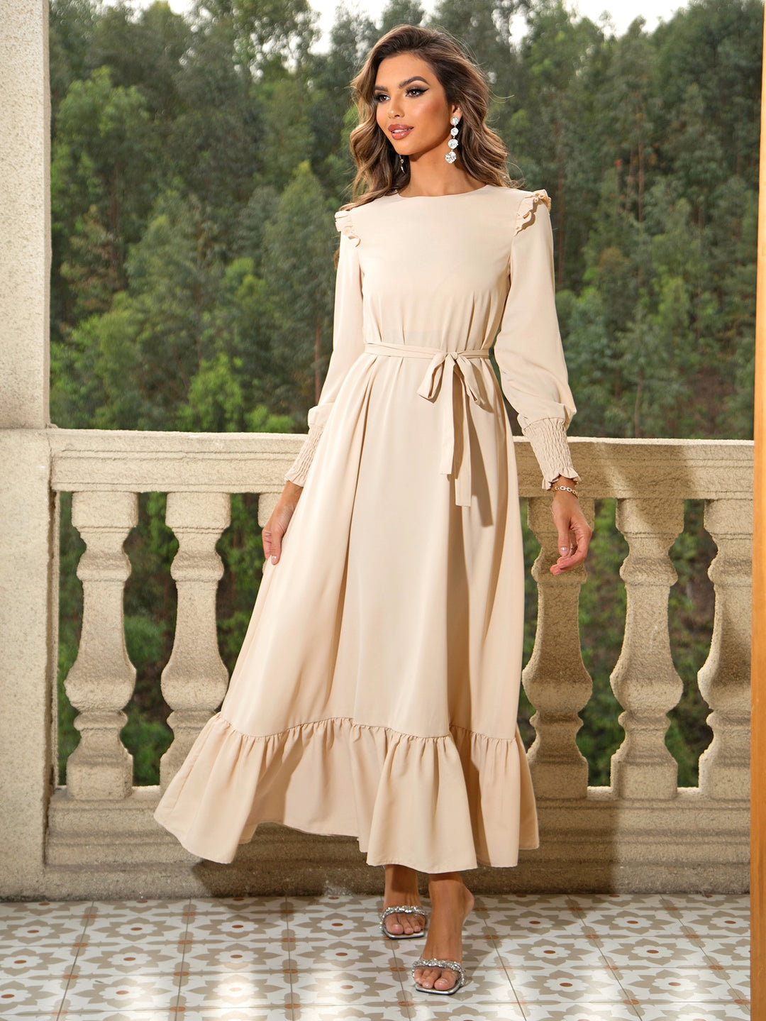 Rochie maxi SHEIN, bej