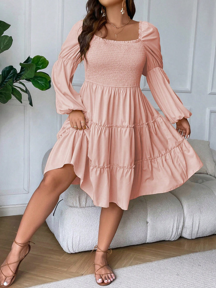 Rochie midi Shein Curve+, roz