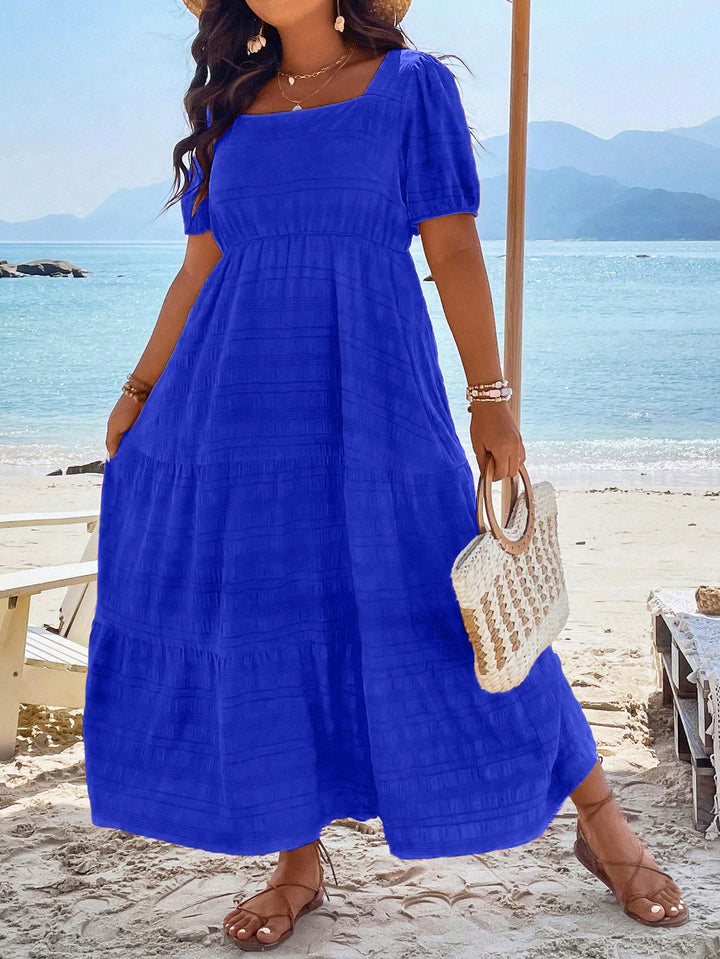 Shein Curve+ maxi ruha, kék