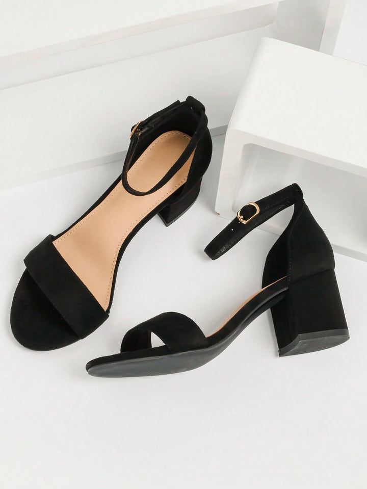 Sandale cu toc SHEIN, negru