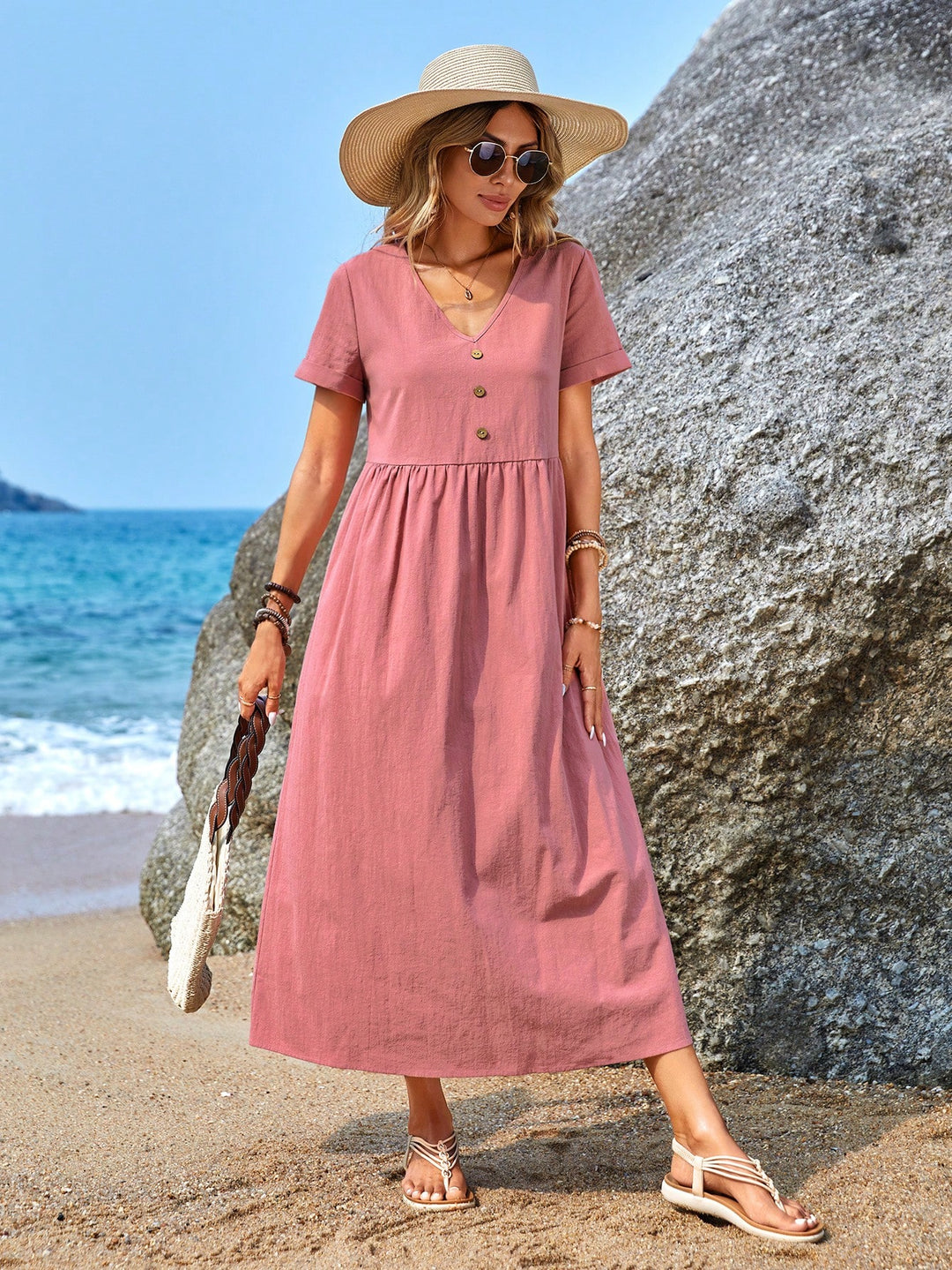 Rochie midi SHEIN, roz