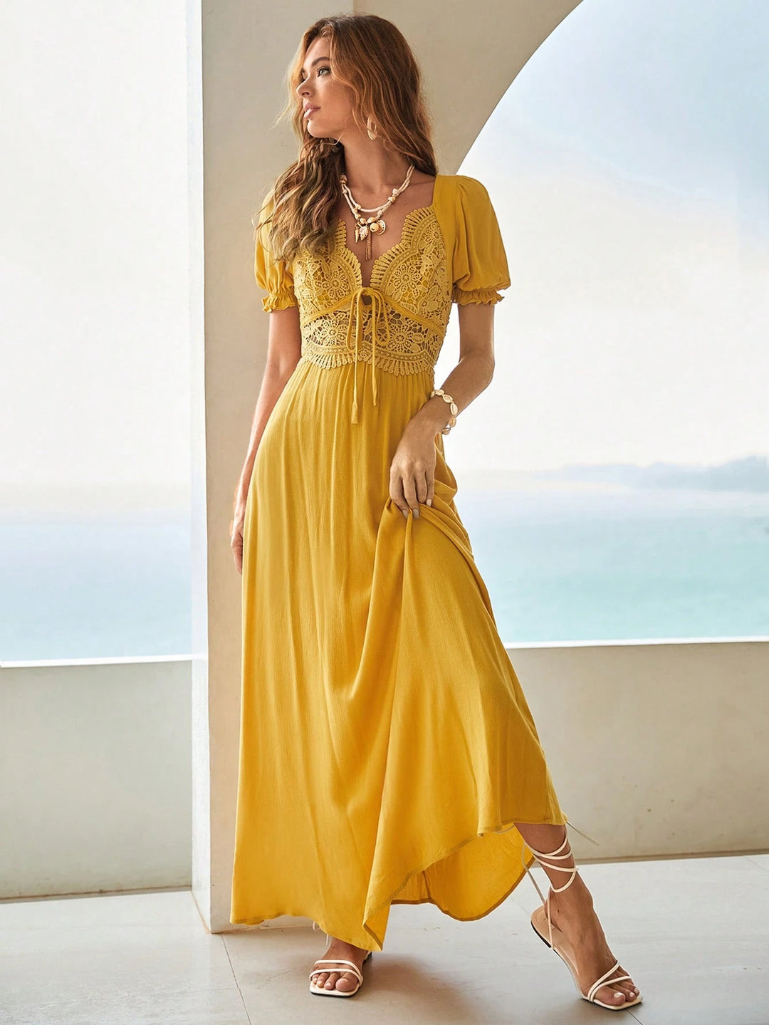 Rochie maxi SHEIN, galben
