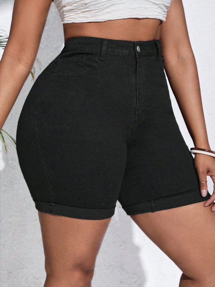 Pantaloni scurți SHEIN, negru