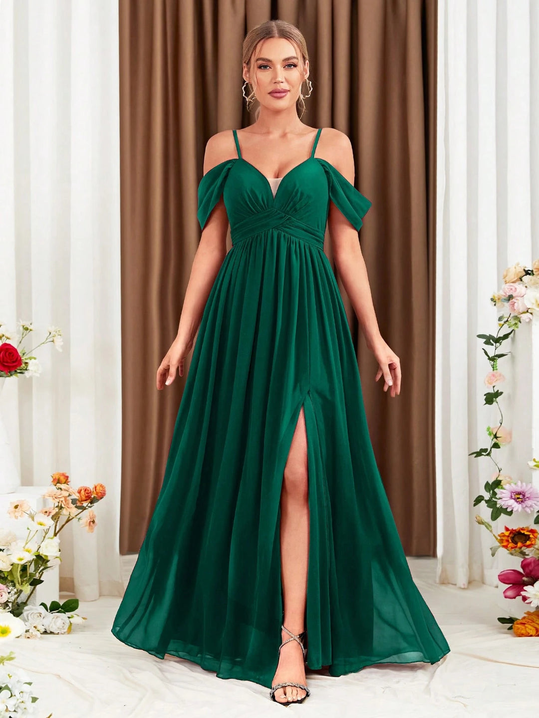 Rochie maxi SHEIN, verde