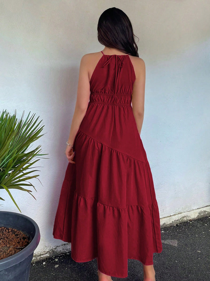 SHEIN maxi ruha, bordó