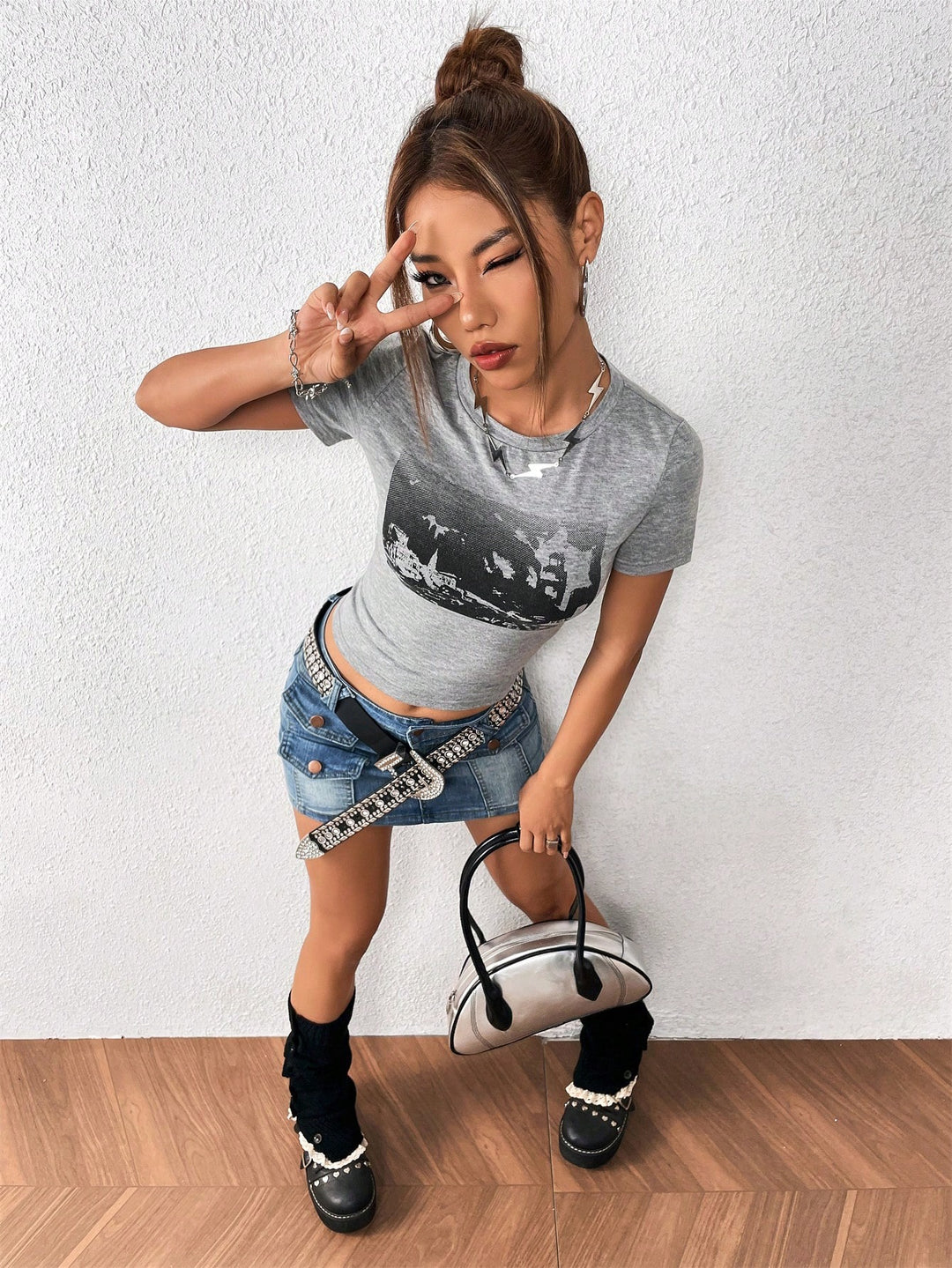 Tricou SHEIN, gri