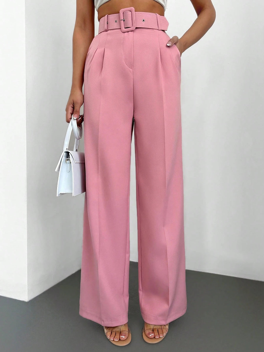 Pantaloni SHEIN, roz