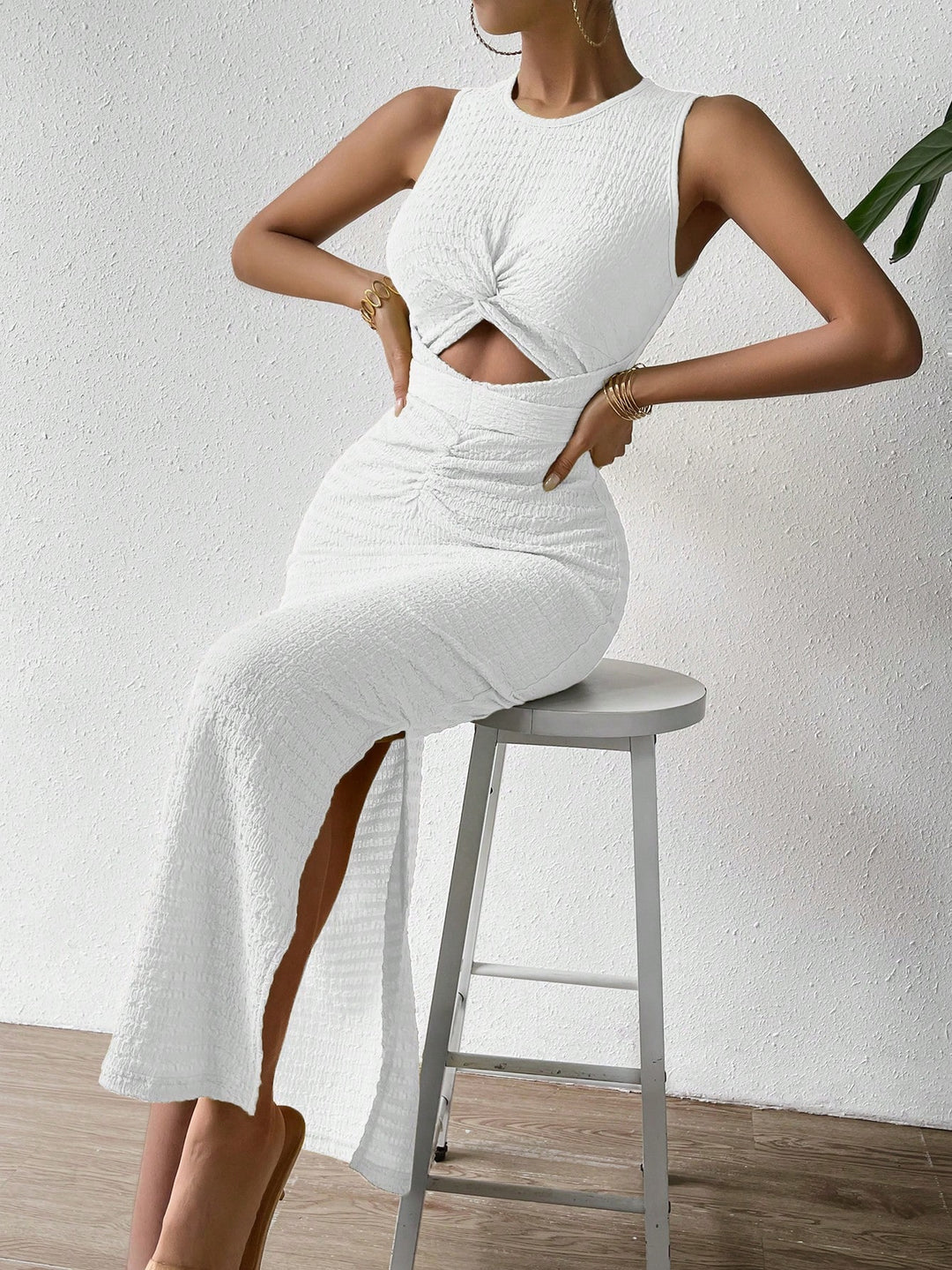 SHEIN maxi ruha, fehér