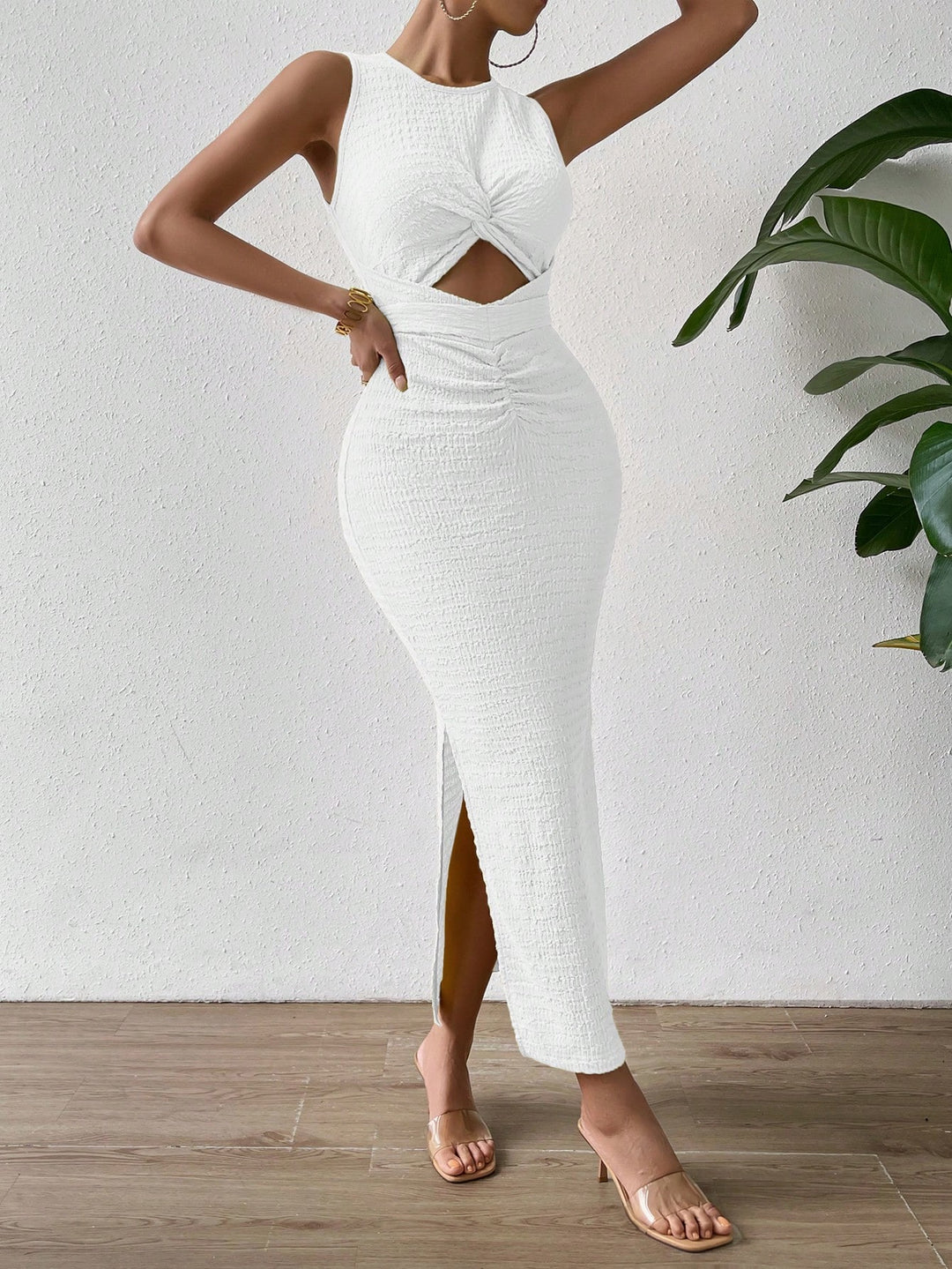 SHEIN maxi ruha, fehér