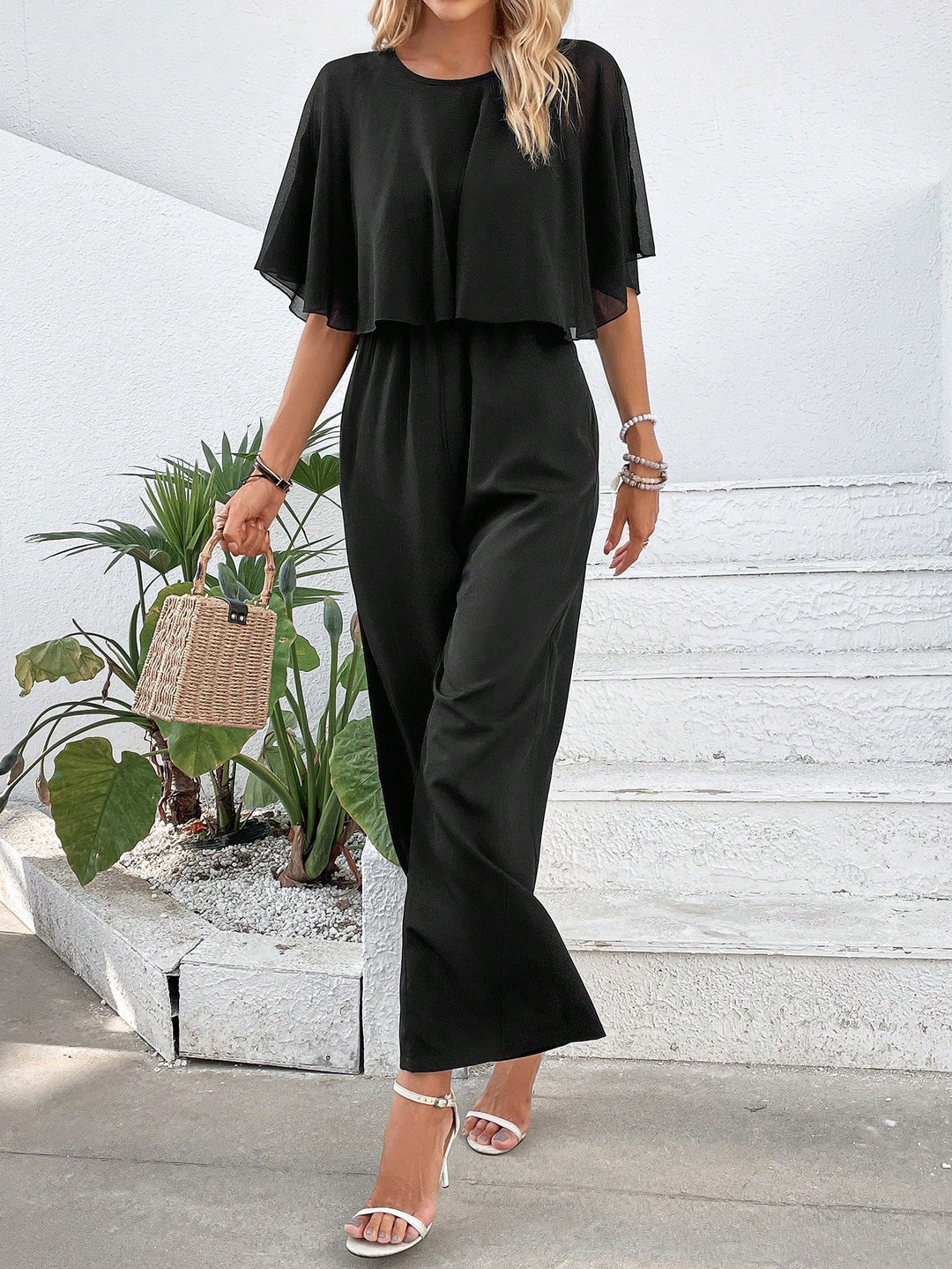SHEIN hosszú overall, fekete