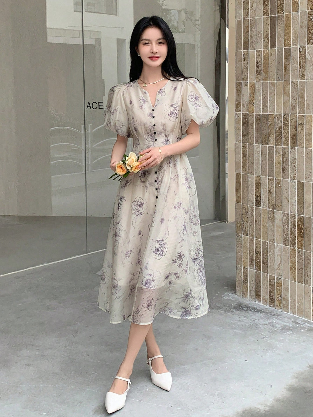 SHEIN Maxi Dress, Beige