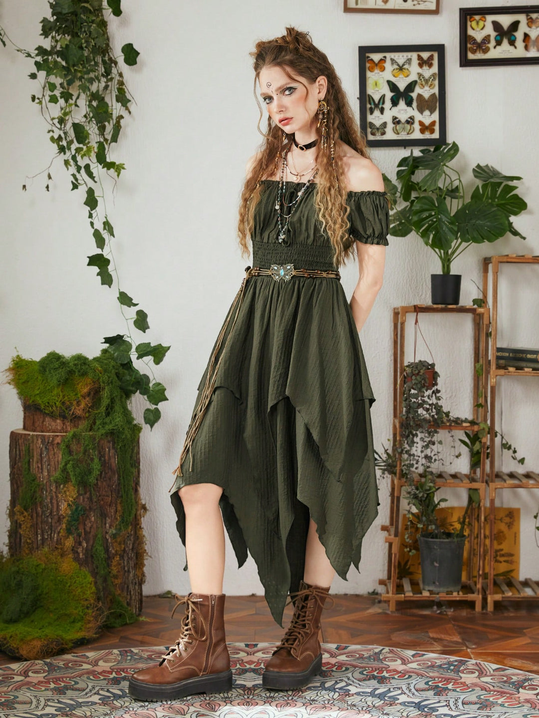 Rochie midi SHEIN, verde