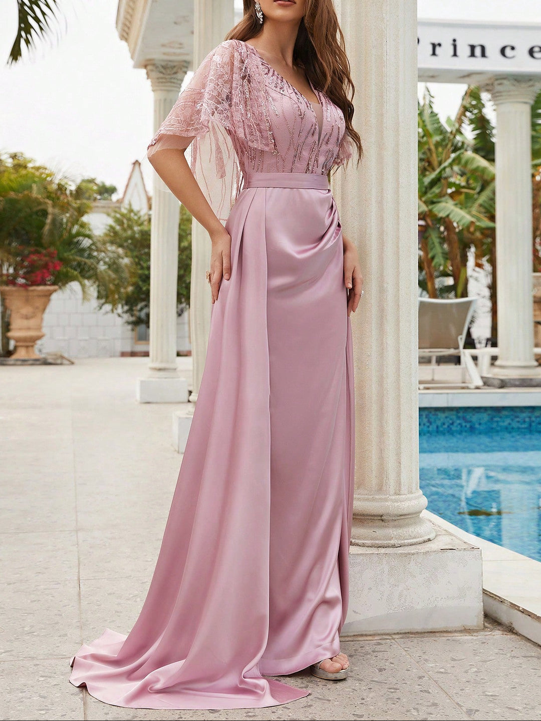Rochie maxi SHEIN, roz