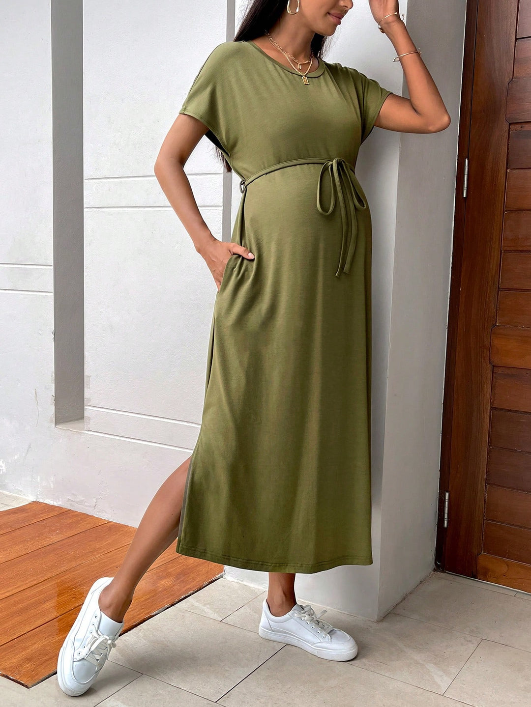 Rochie midi SHEIN, verde