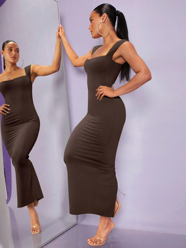 Rochie maxi SHEIN, maro