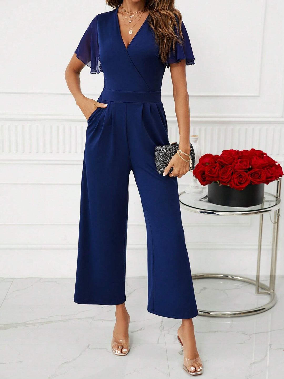 SHEIN hosszú jumpsuit, kék