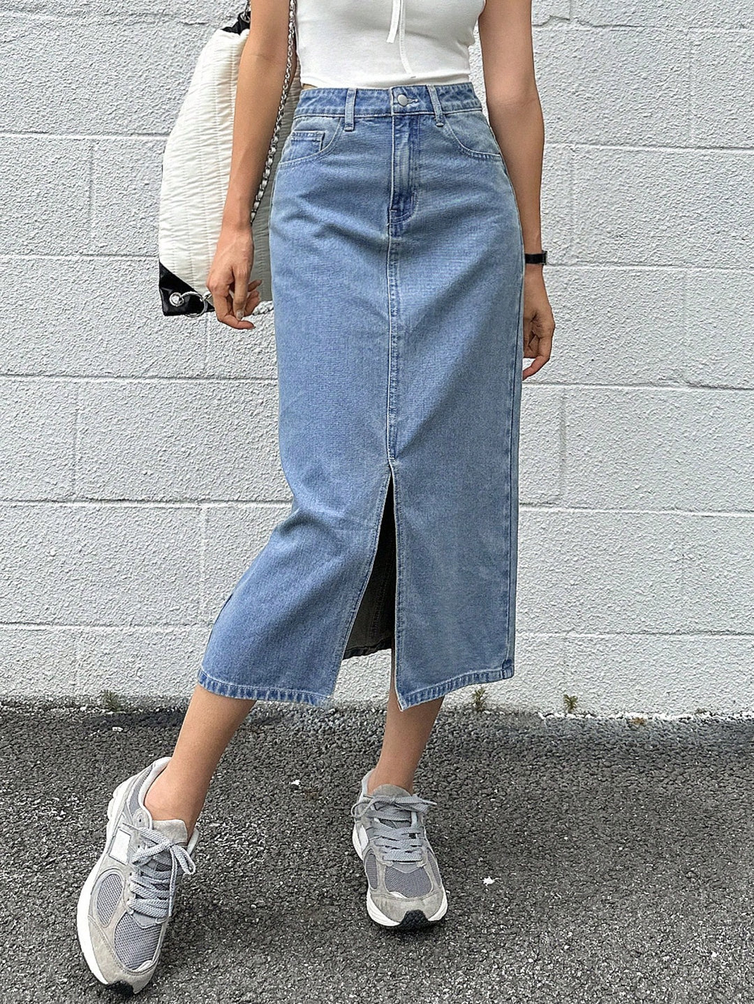 SHEIN farmer mini szoknya, kék