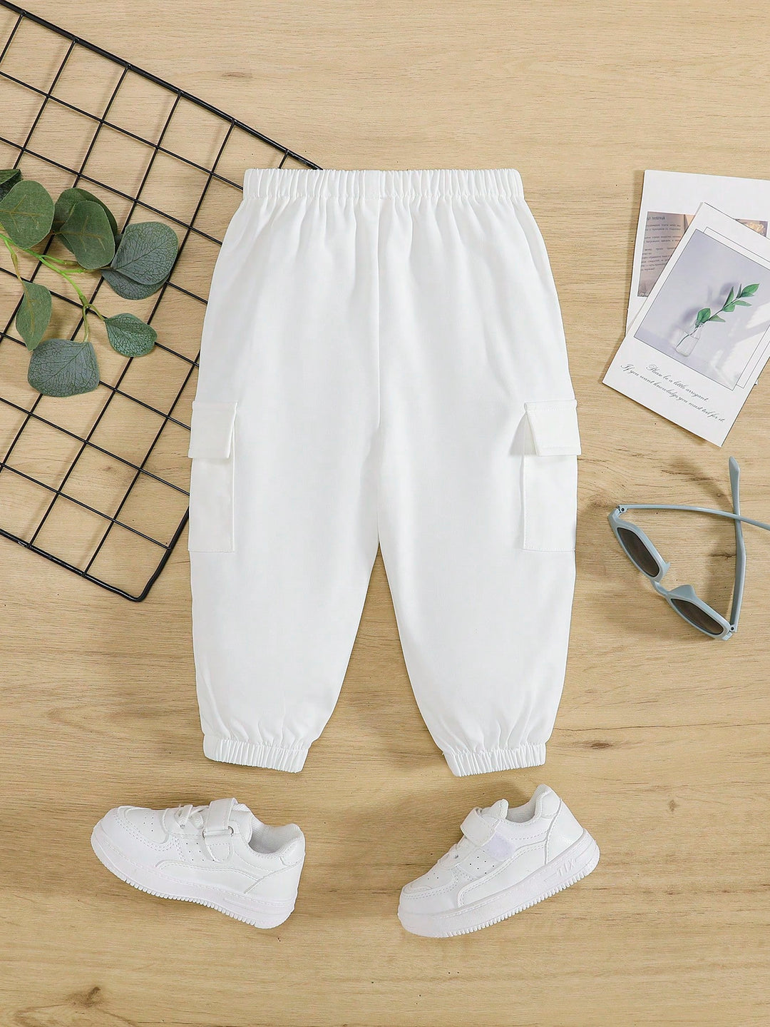 Pantalon cargo SHEIN, alb