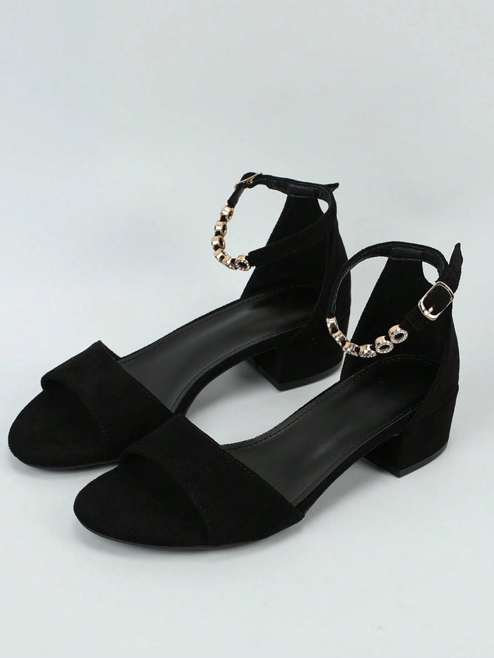 Sandale cu toc SHEIN, negru