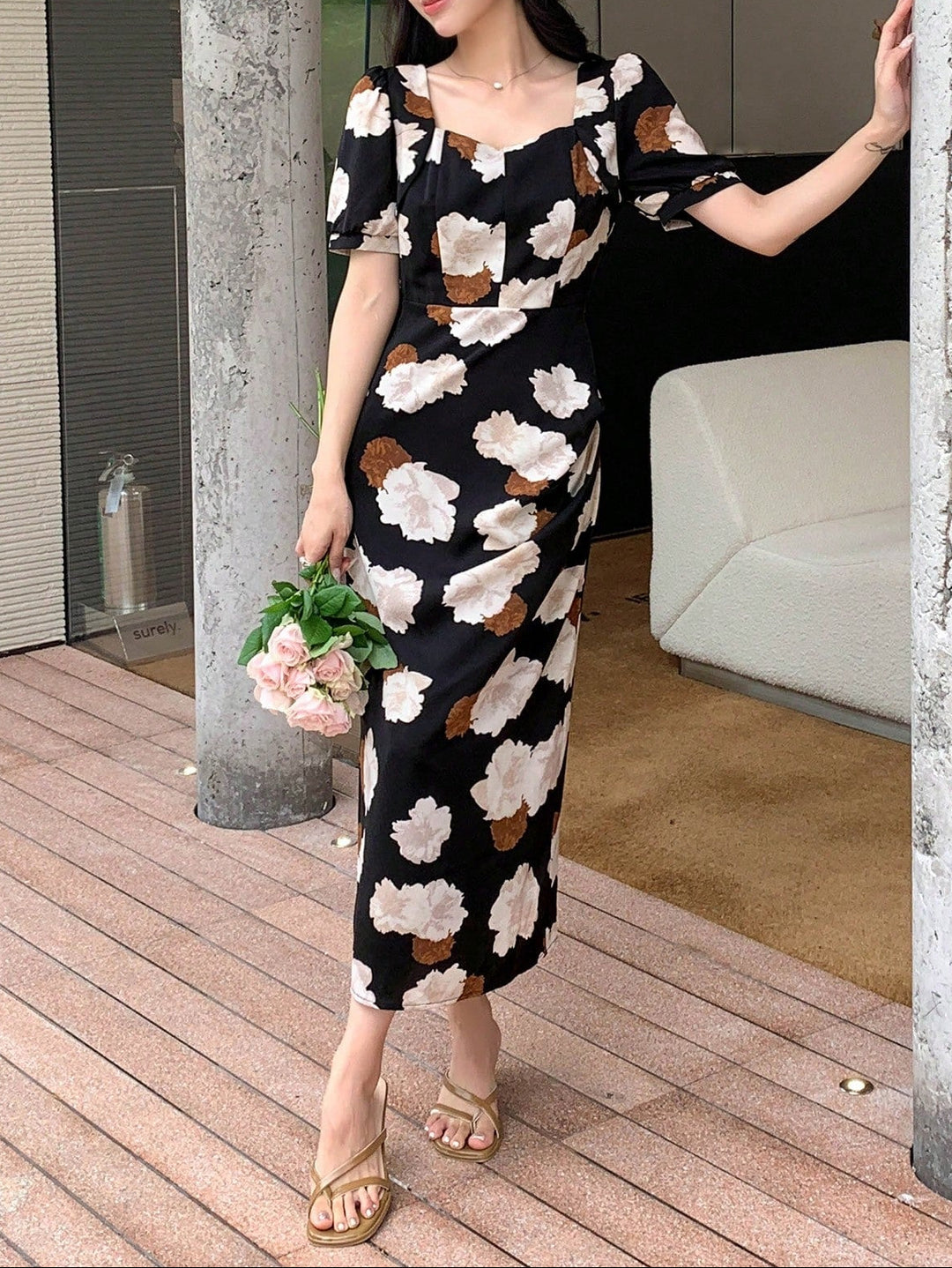 SHEIN Midi Dress, Mixed Colors