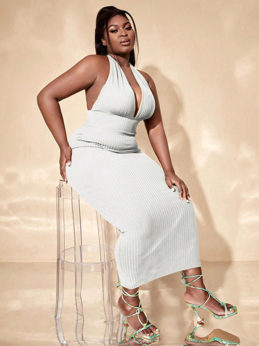 Rochie maxi SHEIN, alb