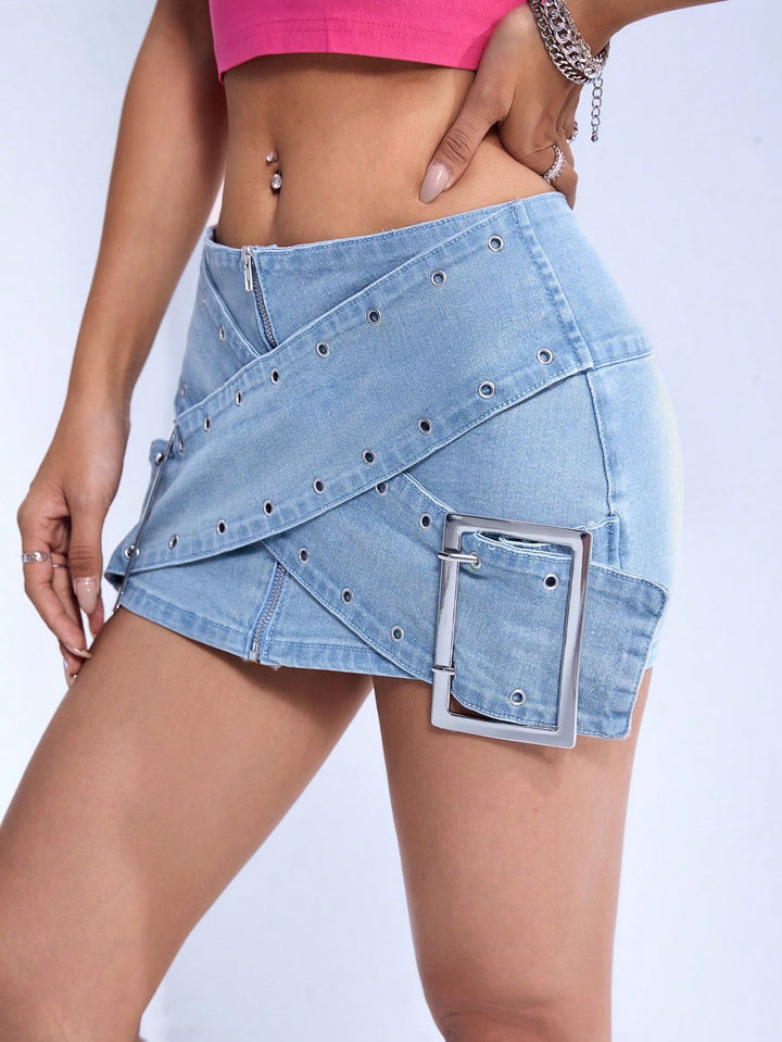 SHEIN farmerhatású szoknya, kék