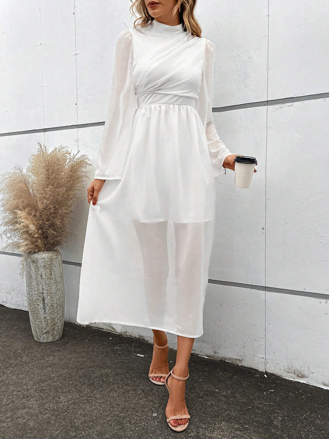 Rochie maxi SHEIN, alb