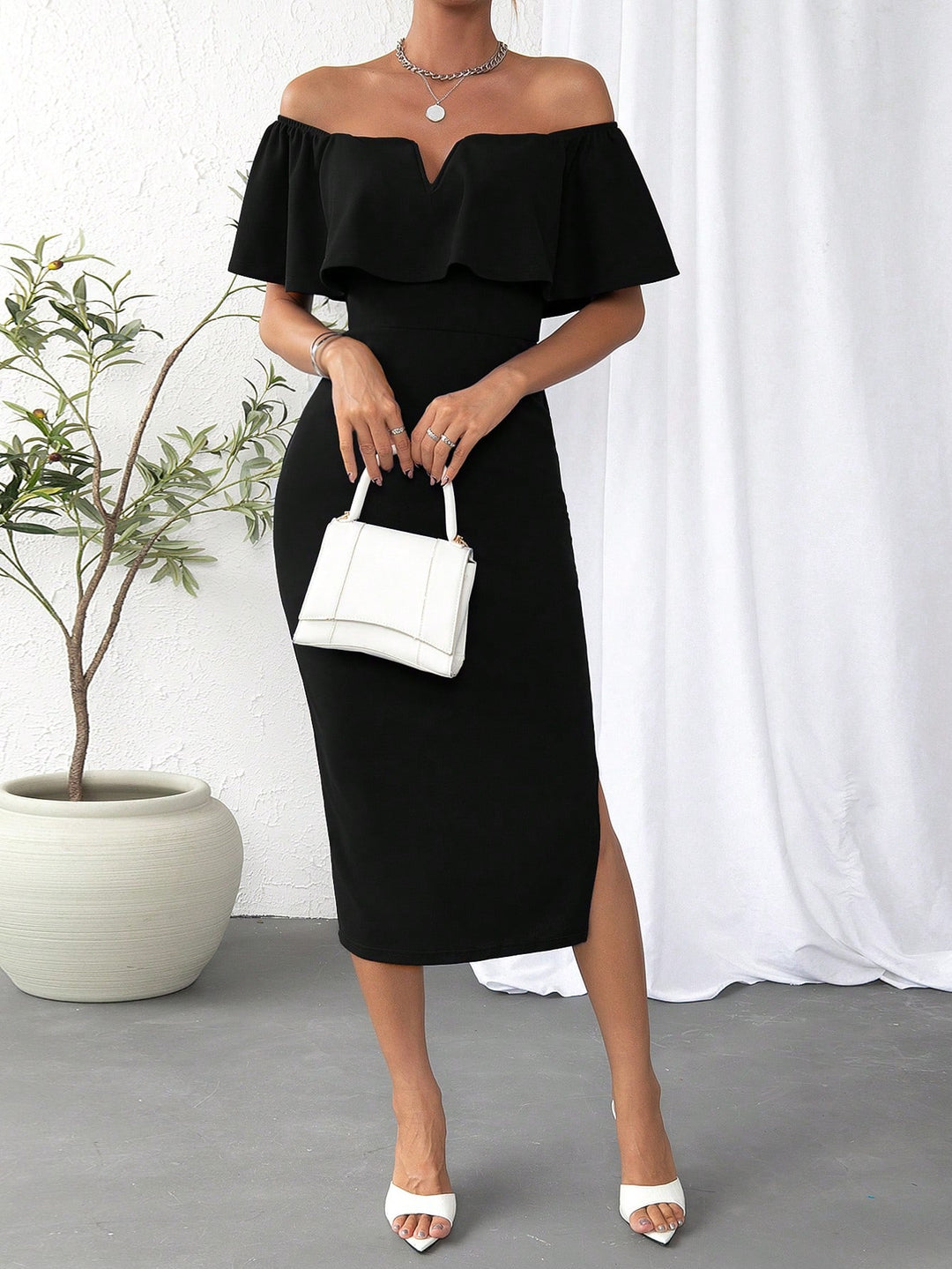 Rochie midi SHEIN, negru