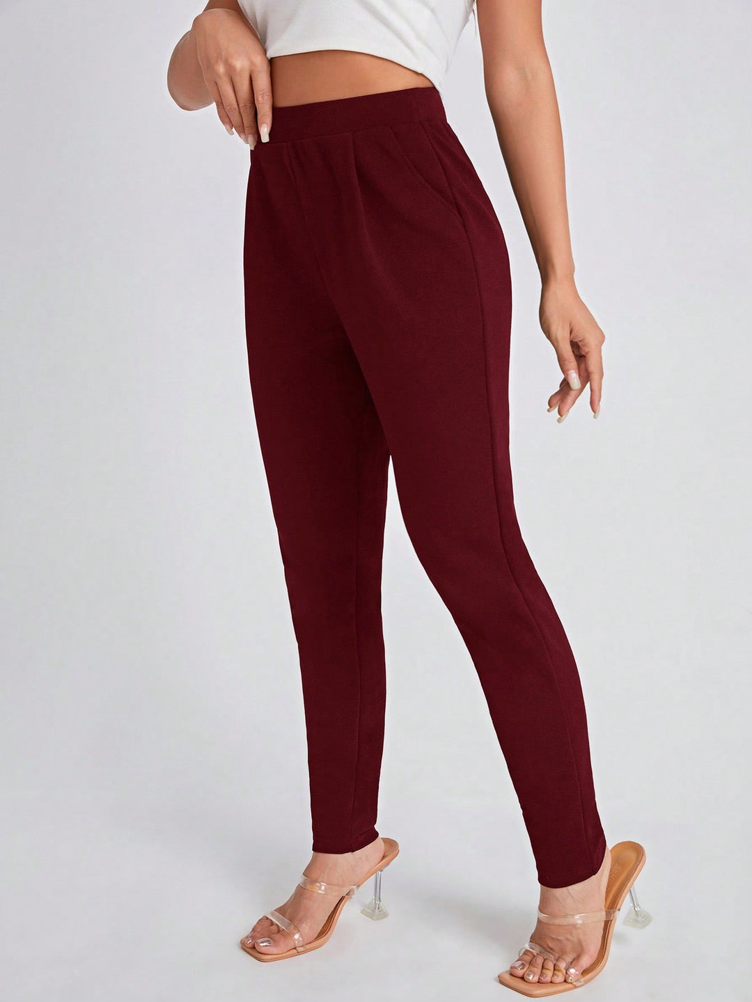 Pantaloni SHEIN, vișiniu