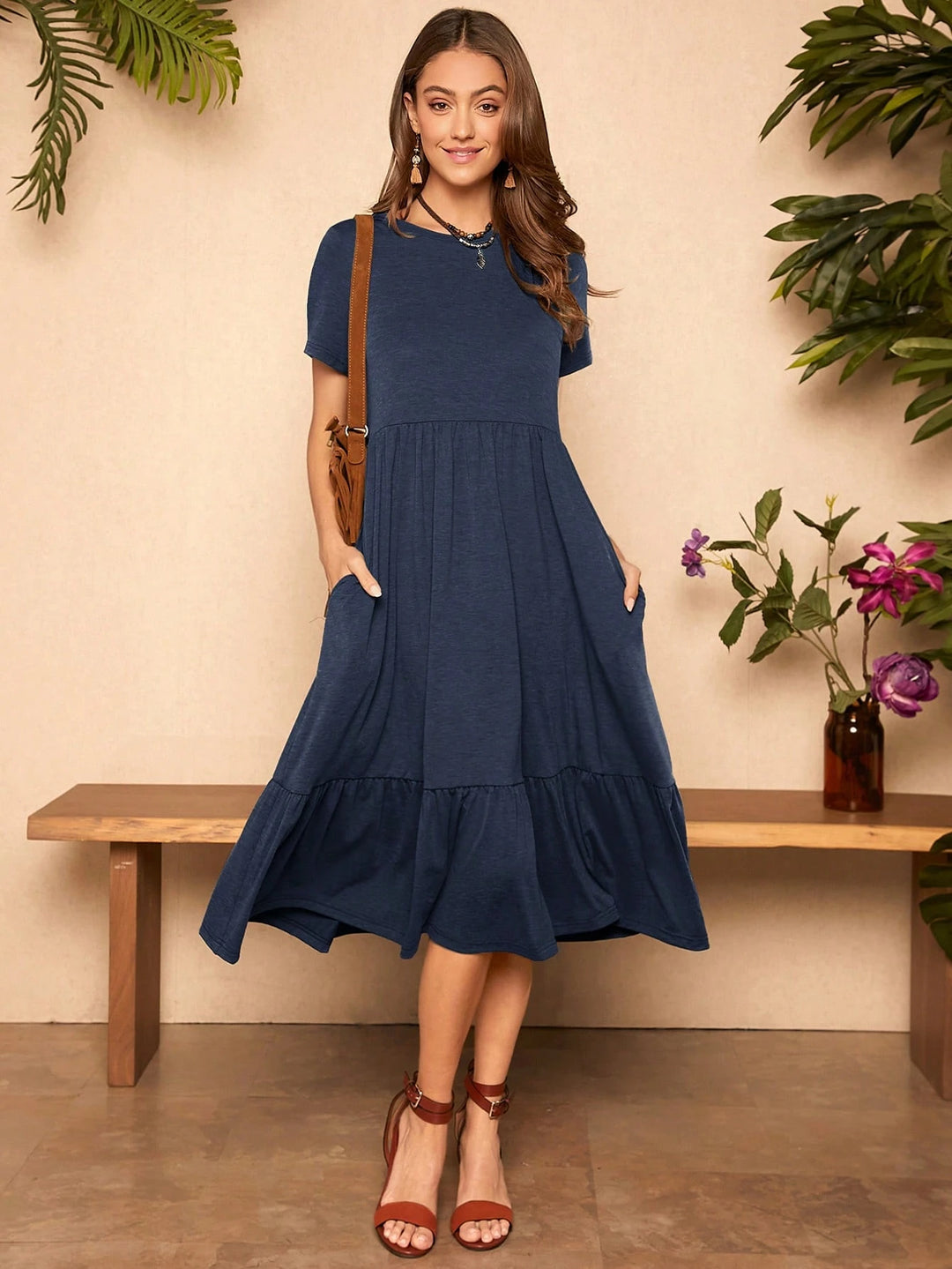Rochie midi SHEIN, albastru