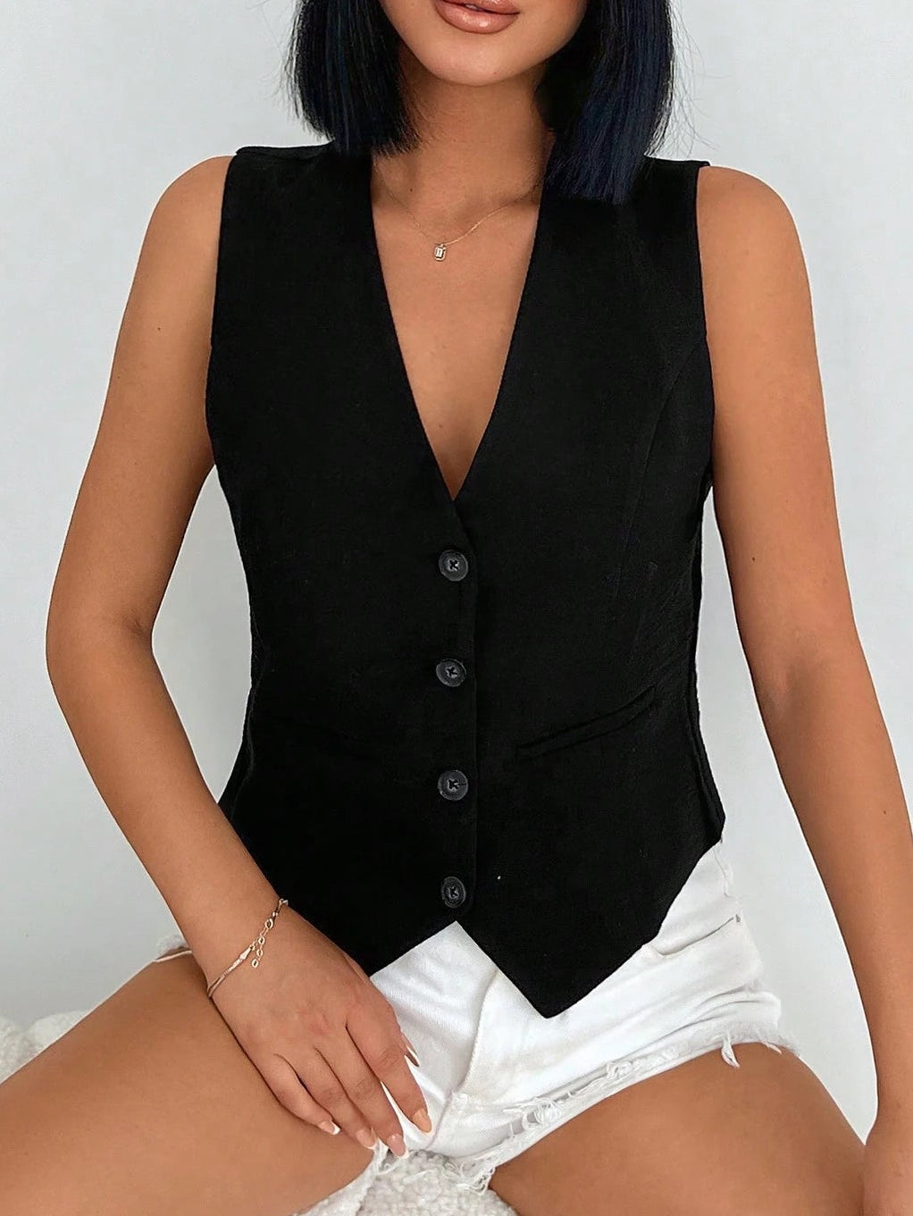 SHEIN mellény, fekete
