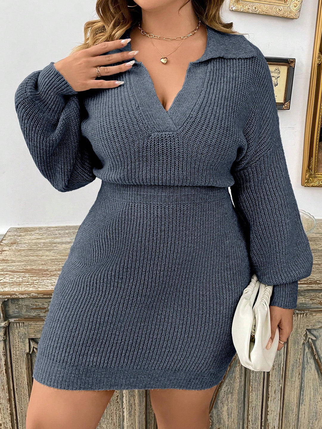 SHEIN mini ruha, kék